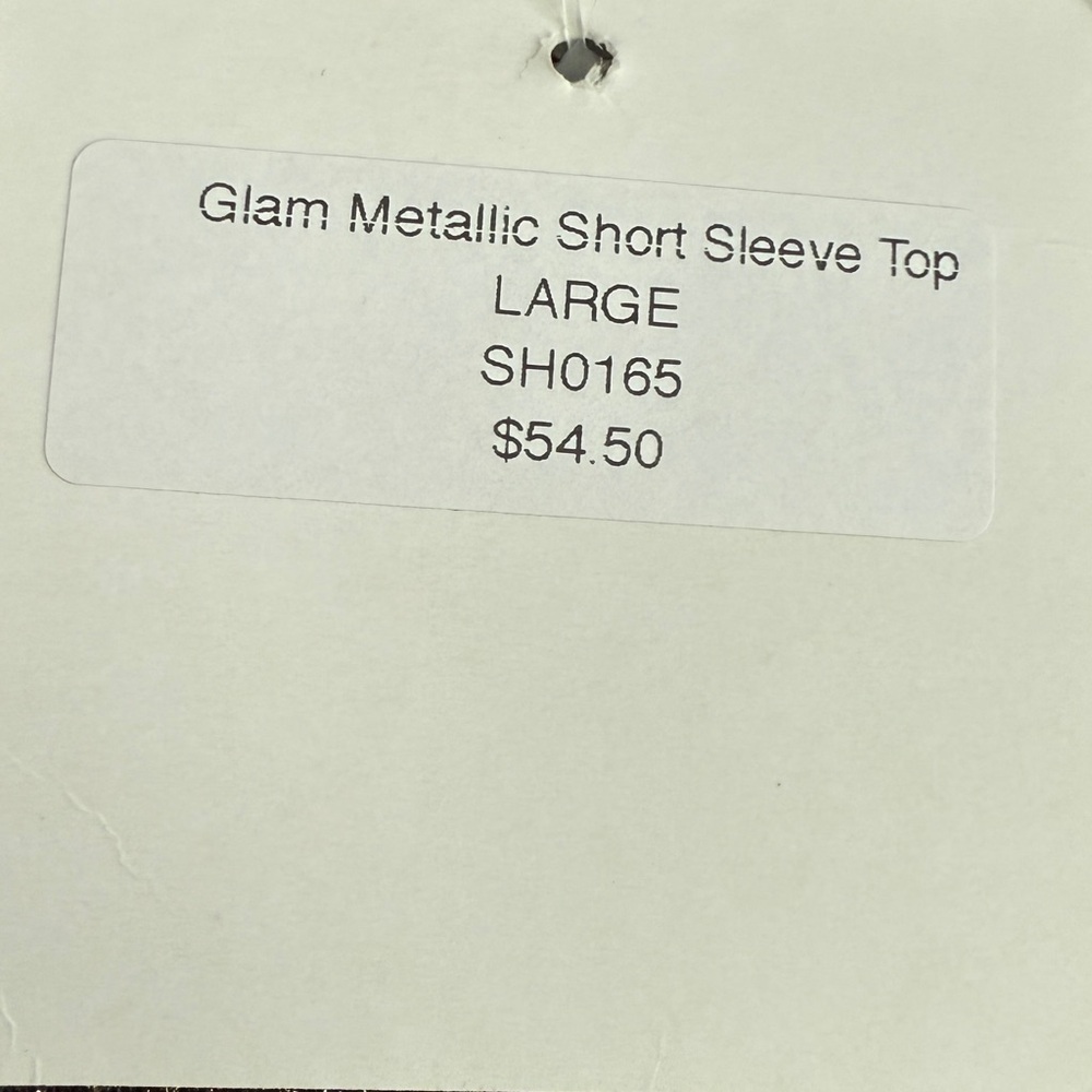 Glam Metallic Gold Short Sleeve Top - Picture 5 of 8